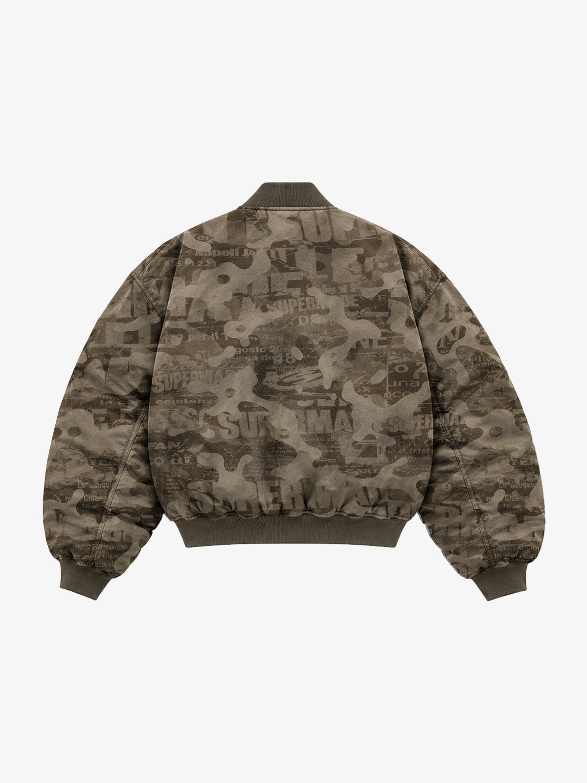 Camouflage All-Over Print Padded Bomber Coats
