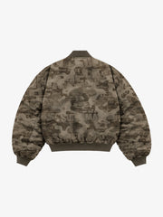 Camouflage All-Over Print Padded Bomber Coats
