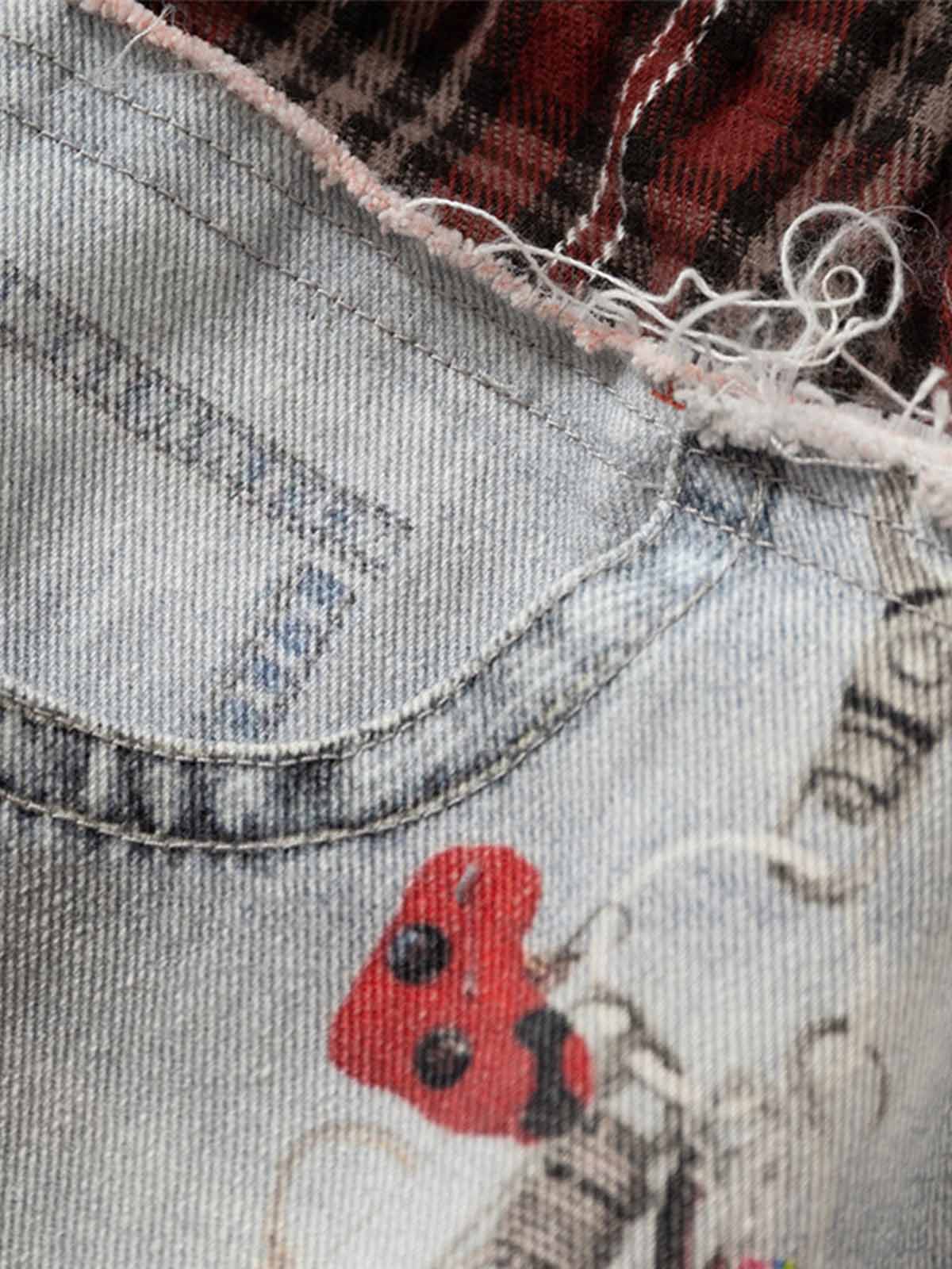 Thesupermade Waistband Patch Drawstring Jeans 