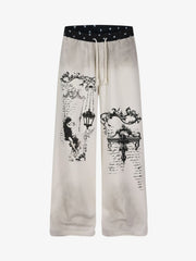 Ornate Graphic Wide-Leg Sweatpants