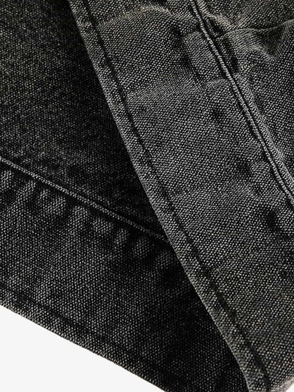 Washed And Distressed Dark Graffiti Patchwork Jacket 