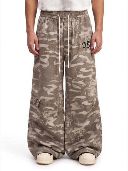Vintage Camo Print Baggy Pants