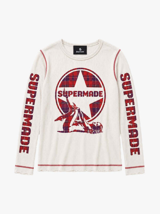 Girl Graphic Waffle Long Sleeve