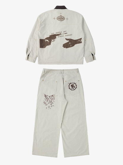 Supermade Retro Slogan Embroidered Canvas Set 