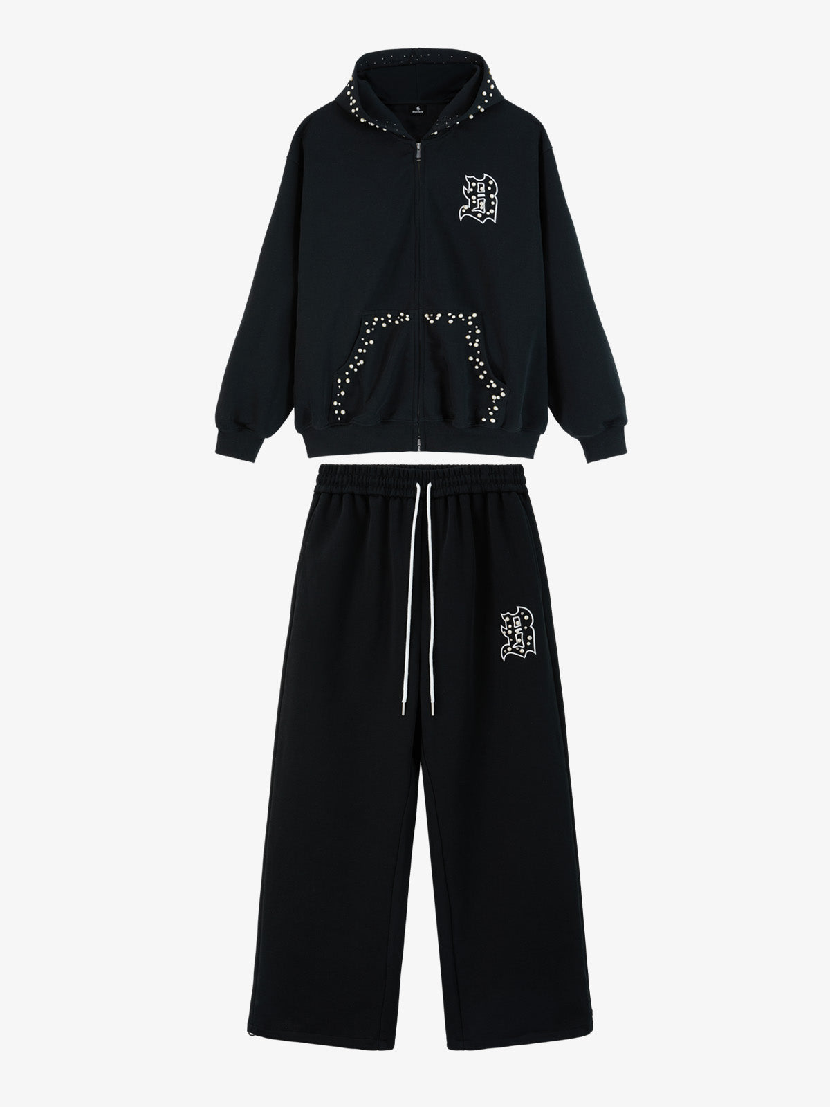 Supermade Pearl Embellished Zip Up Set 