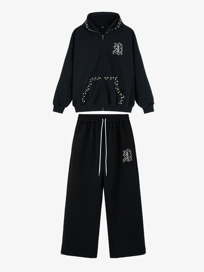 Supermade Pearl Embellished Zip Up Set 