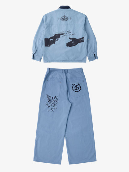 Supermade Retro Slogan Embroidered Canvas Set 