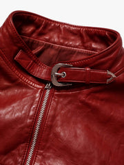 Motorradjacke mit überkreuztem Reißverschluss