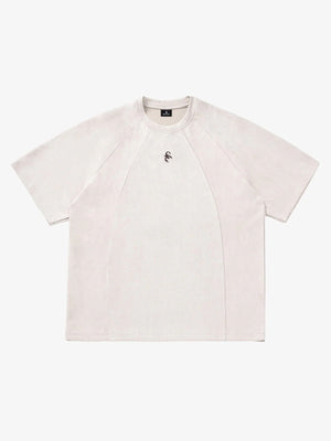 Suede Panel Raglan T-Shirt 
