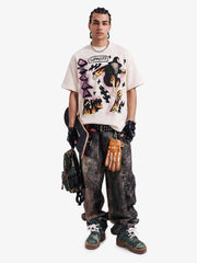 Waffle Knit Skate Wizard Flame Graphic T-Shirt 