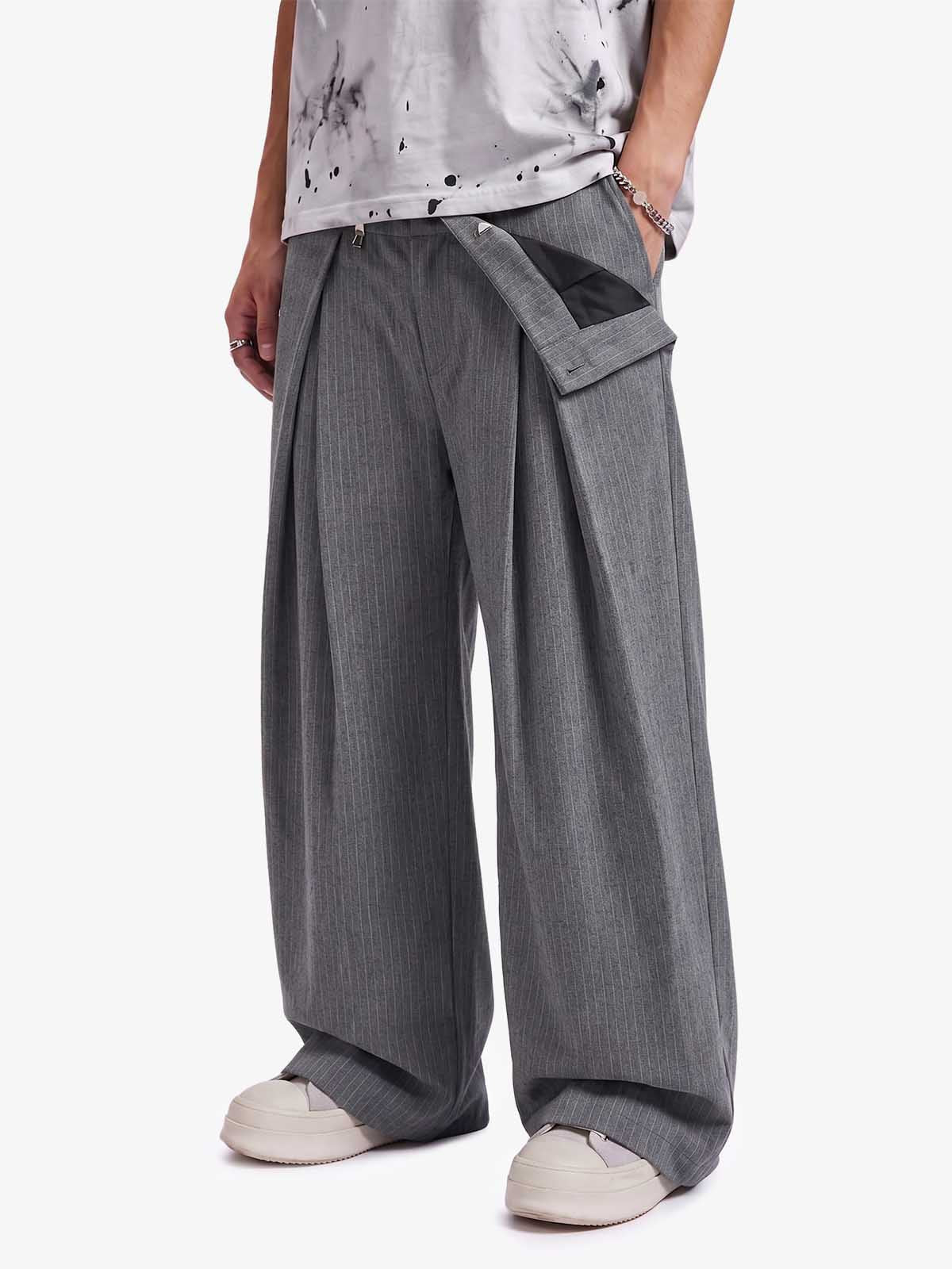 Double Waist Pinstripe Balloon Pants 