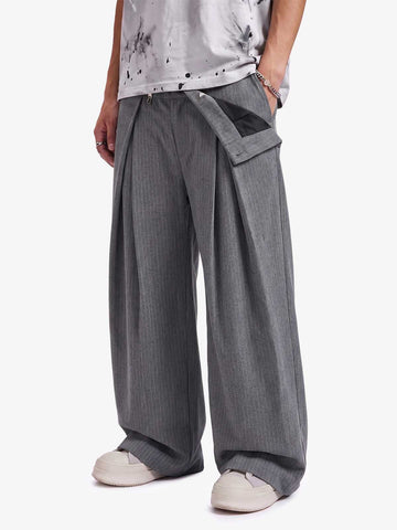 Double Waist Pinstripe Balloon Pants 