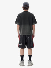 Striped Racing Faux-Leather Shorts 