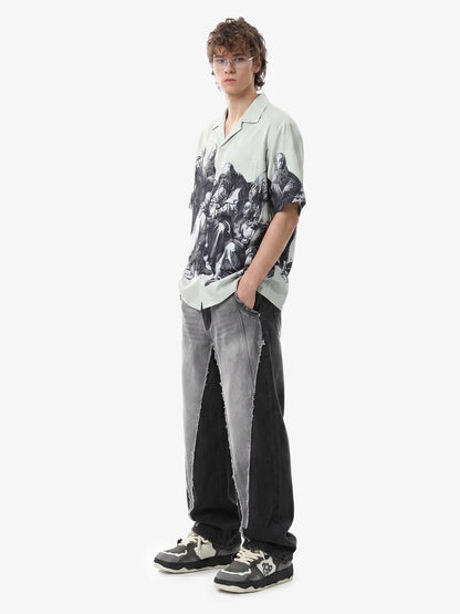 Renaissance Sketch Art Cuban Shirt 