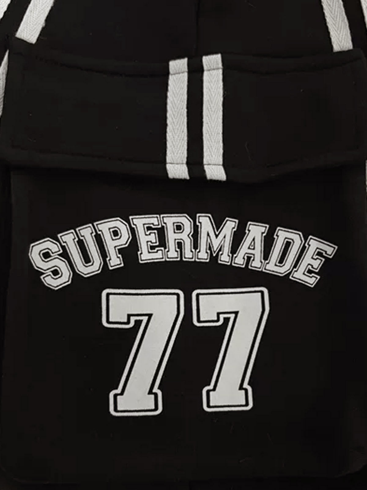 Cotton Web Stitching Letter Print Drawstring Barrel Pants 