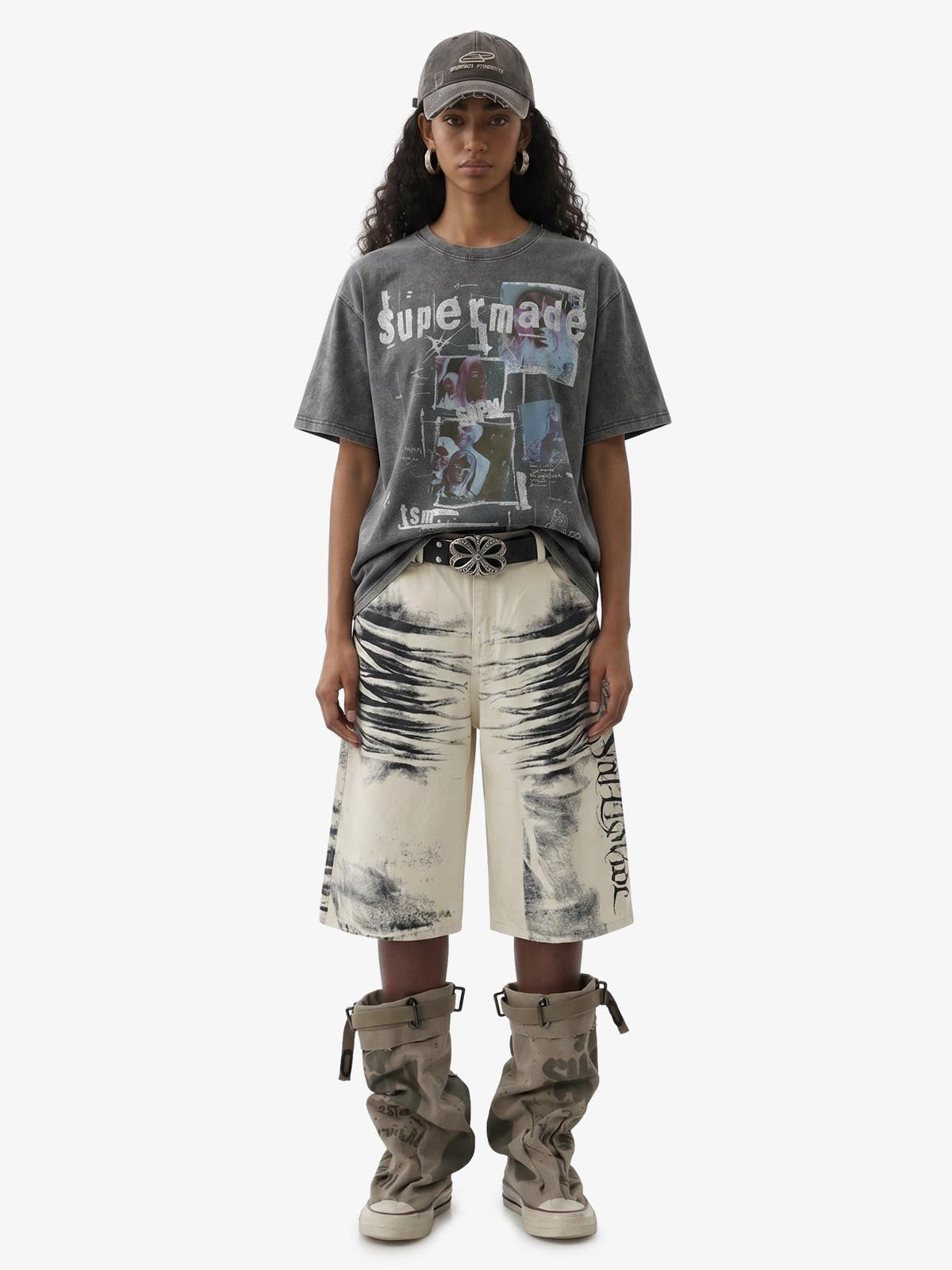 Washed Vintage Collage Graphic T-Shirt 