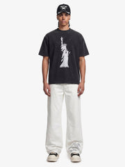 Embroidered Horse Wide Leg Denim Flare Jeans 