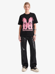 Thesupermade Black Wax Coated Flare Jeans - 2212 