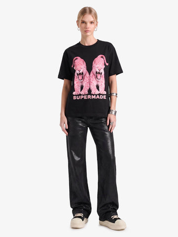 Thesupermade Black Wax Coated Flare Jeans - 2212 