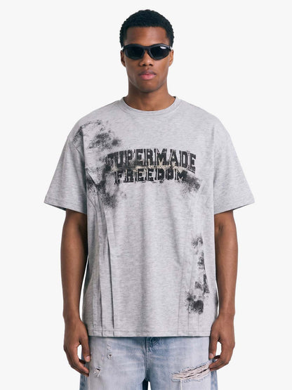 Supermade Deconstructed Pleated Freedom T-Shirt 