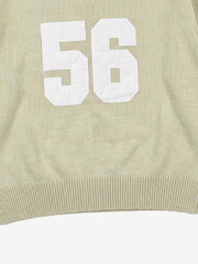 Distressed '23' Appliqué Boxy Fit Sweater; Green / M, Green / L, Green / XL