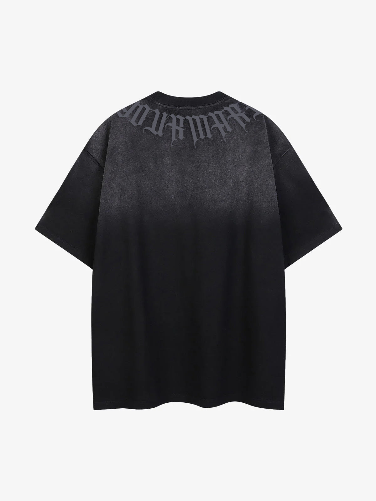 Retro Gradient Letter Printed Washed Oversize T-shirt 