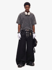 Detachable One-Shoulder Denim Overalls 