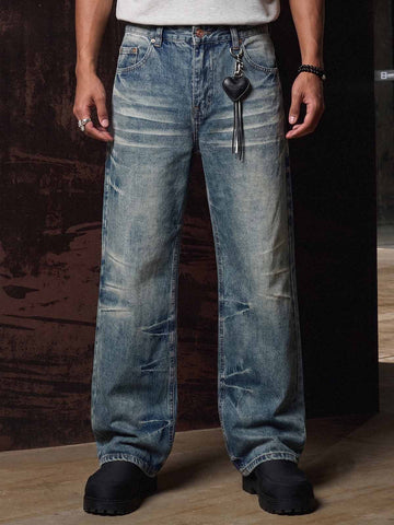 Distressed Washed Jeans