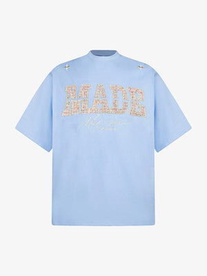 Vintage Patchwork Embroidered Letter T-Shirt 