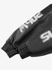 Faux Leather Vintage Street Black Air Jacket - 1821 