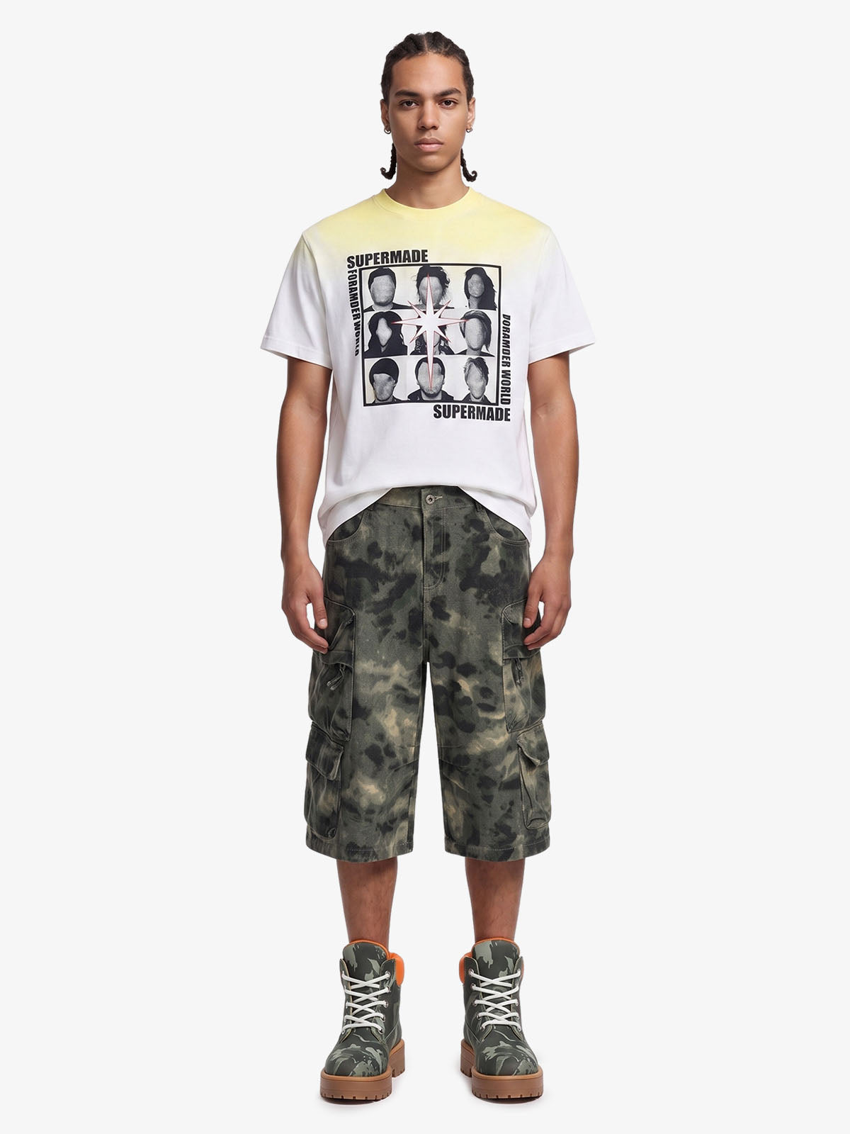 Camo-Print Baggy Cargo Jorts 