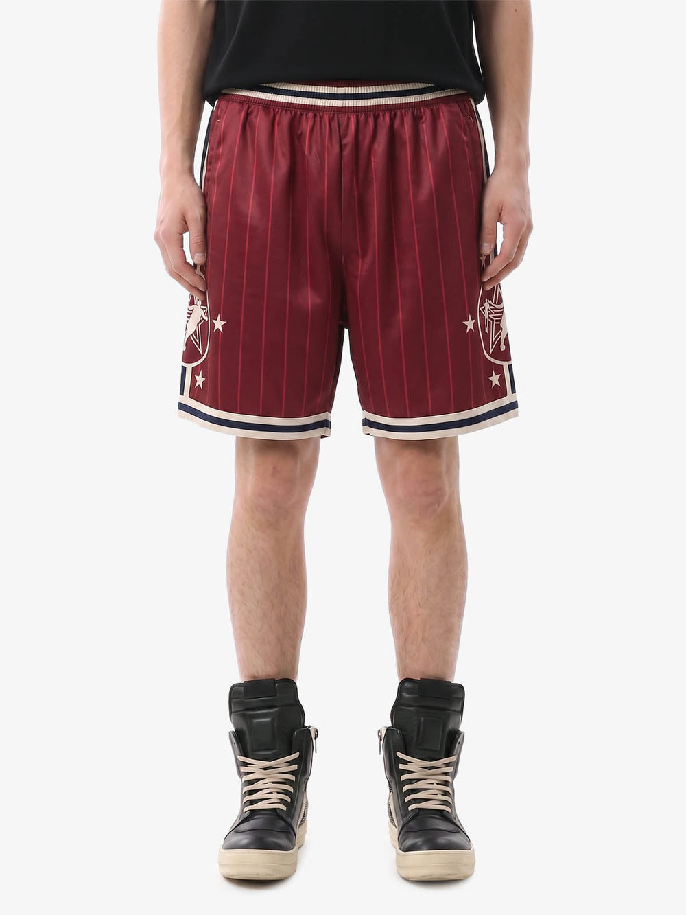 Star Crest Striped Soccer Shorts 