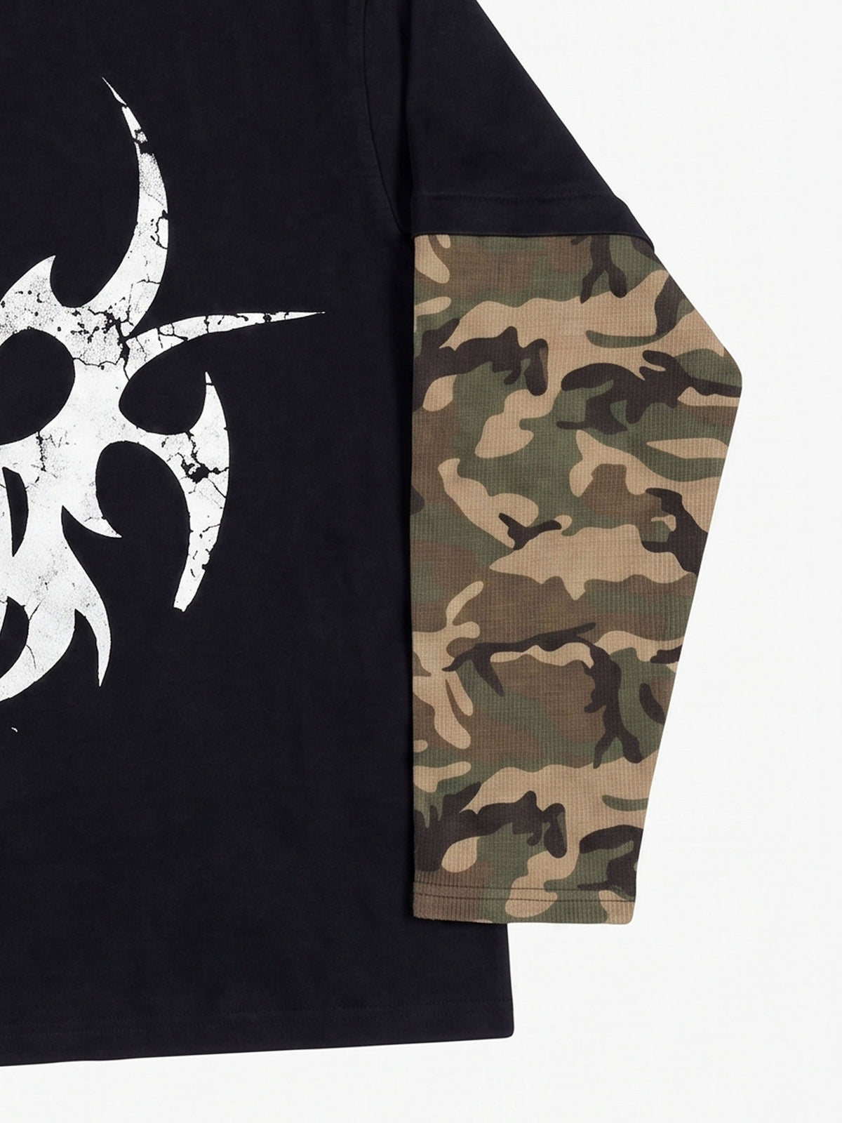 Thorn Print Camo Layered Long Sleeve Tee