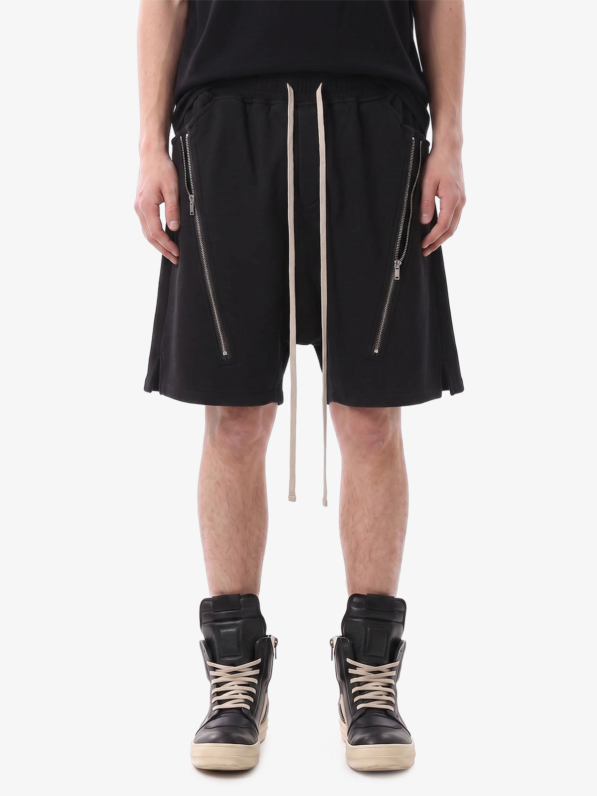 Retro Functional Zipper Slit Jort