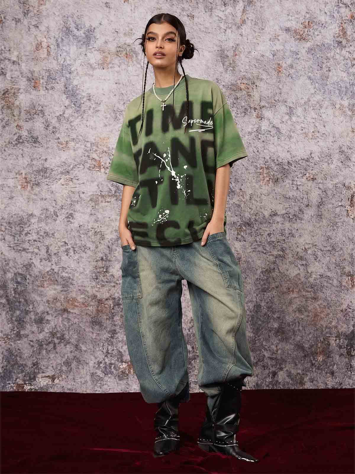 インクスプラッシュレタープリントTシャツ - 2414