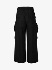 Woven Multi-Pocket Baggy Flared Pants - 2321 