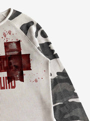 Camo Waffle Raglan Long Sleeve Tee