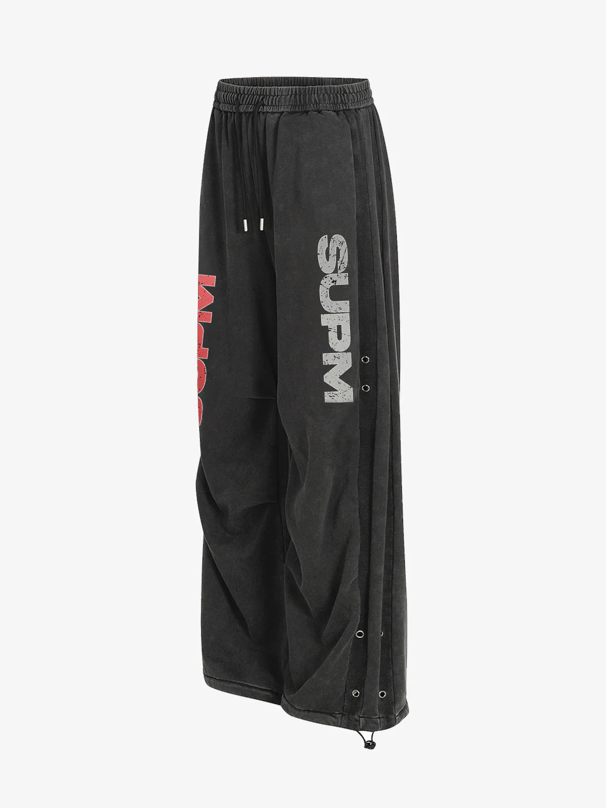 Street Washed Mottled Rivet Letter Print Baggy Sweatpants 