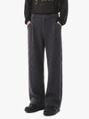 Pantalon ample plissé rétro en laine mélangée