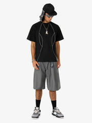Functional Deconstructed Split Short-Sleeved T-Shirt - 2437 