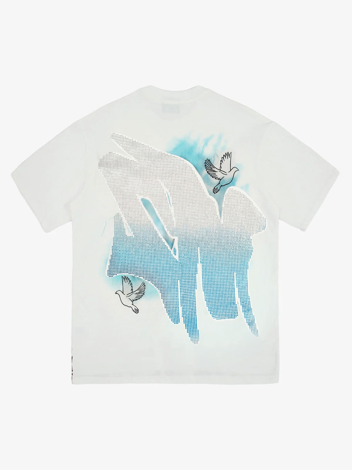 Retro Street Peace Dove Angel Rhinestone T-Shirt 