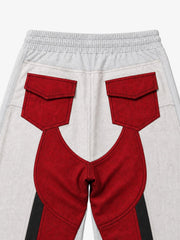 3D Biker Graphic Washed Distressed Wide-Leg Sweatpants