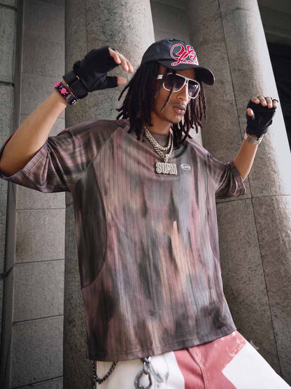 Tie-Dye Patchwork Long Sleeve Tee