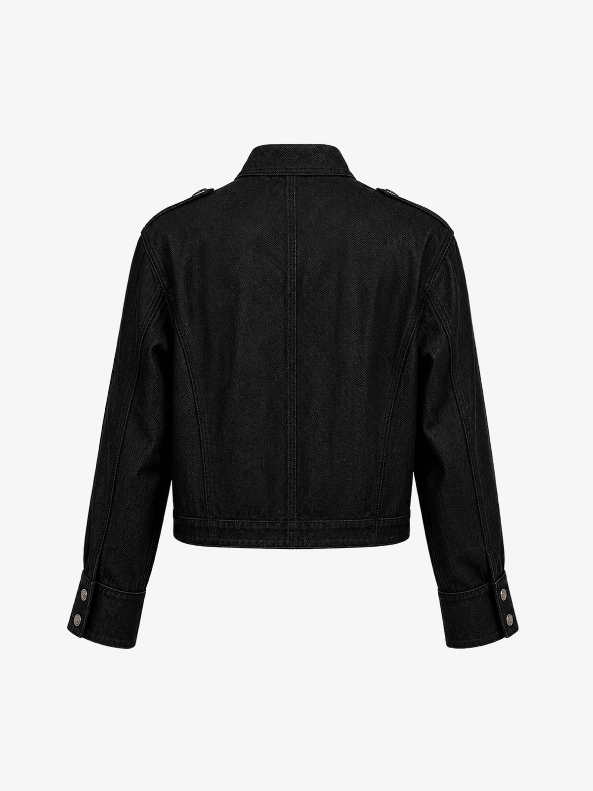 Vintage Militär-Jeansjacke mit silbernen Knöpfen - 2642