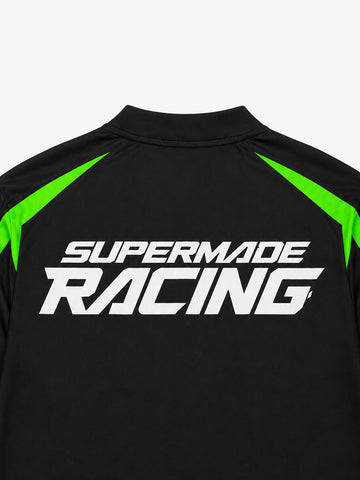 Skull Graphic Layered Racing Logo Long Sleeve Tee