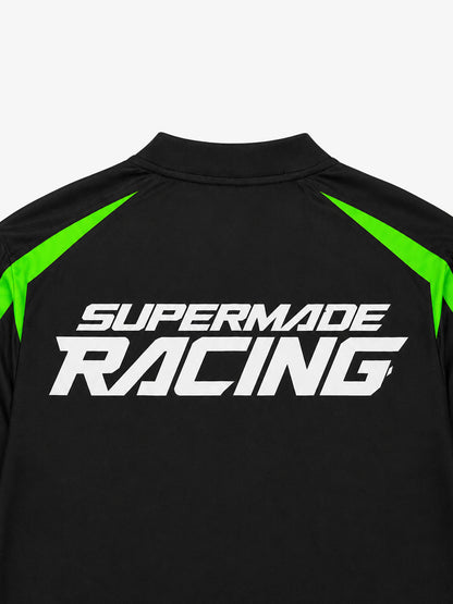 Skull Graphic Layered Racing Logo Long Sleeve Tee