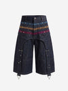 Vintage Shorts mit weitem Bein und Sternenbesatz