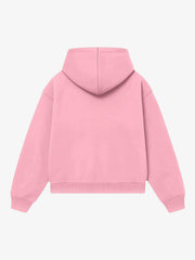 Cardigan con cappuccio e stampa a lettere floccate