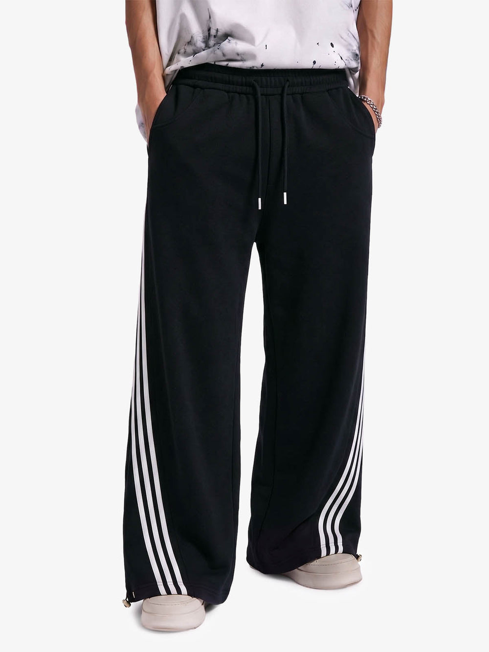 Striped Loose Drape Pants 