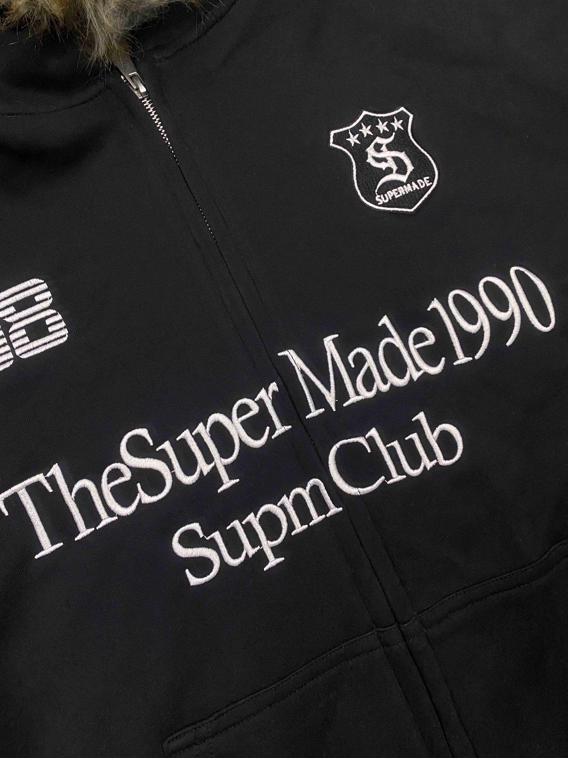 Letter Medal Embroidered Cardigan Fur Collar Zip Up Hoodie- 2502 